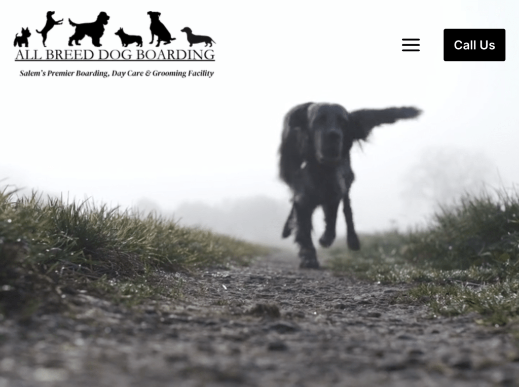 Visit AllBreed Dog Boarding Web Design for Local Salem, Oregon Business